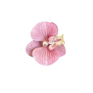 春夏海边绿色薄荷蝴蝶兰花朵发夹女前额侧边刘海发卡海岛头花发饰