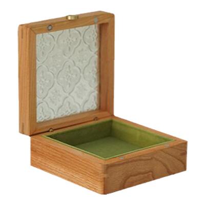 玻璃首饰盒北美黑胡桃木绒布内衬