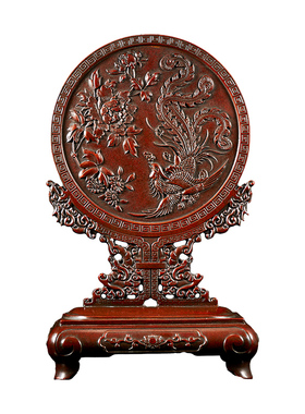 徐红军紫铜摆件纯铜屏风台屏