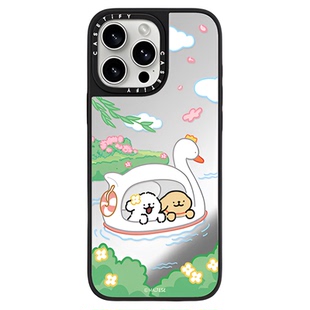 CASETiFY Maltese线条小狗 春日美好系列 湖面踏春适用于iPhone16ProMax/16Pro/15ProMax/华为mate60手机壳