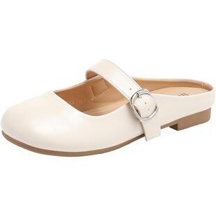 大东穆勒鞋2026年夏季女鞋新款舒适方跟低跟套脚圆头饰扣000190a