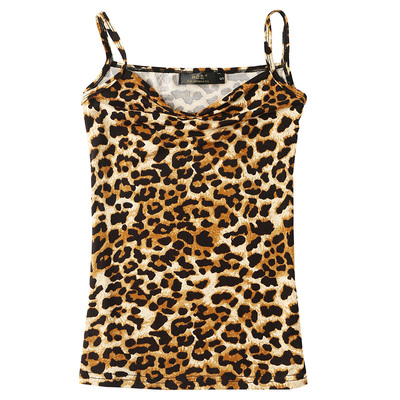 豹纹女士百搭风吊带衫小背心