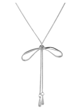 QC抽拉蝴蝶结项链女韩系小众设计