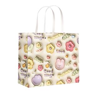 奶油花圃3D膨胀风礼品袋礼袋手提袋高级可爱儿童生日礼物包装纸袋