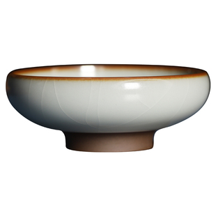 限量款江家窑九寸土汝窑粉青普洱杯天青云破茶杯纯手工杯复古茶具