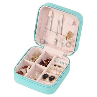 便携式首饰收纳盒旅行高档精致小巧耳钉戒指项链耳环手饰品迷你盒