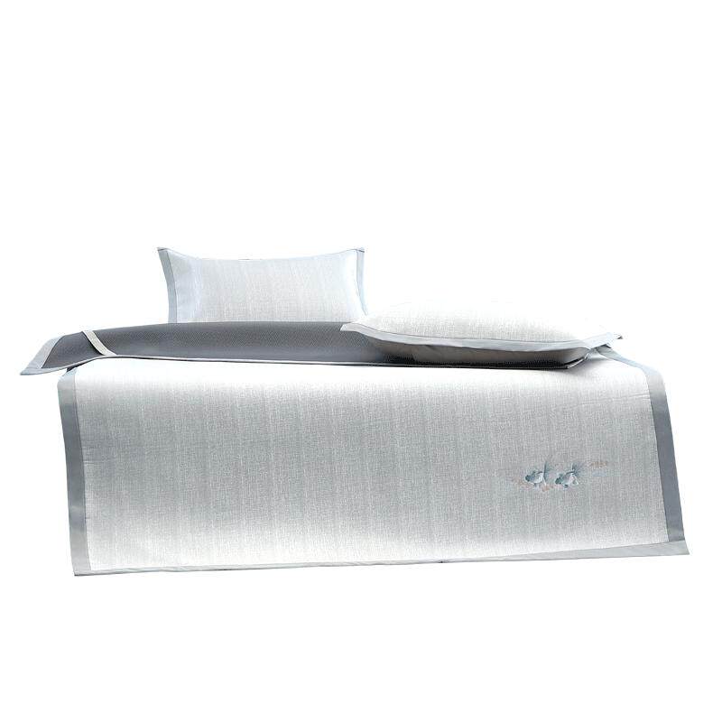 水星家纺1000D可水洗冰丝席A类抑菌凉感席子可折叠提花凉席夏季