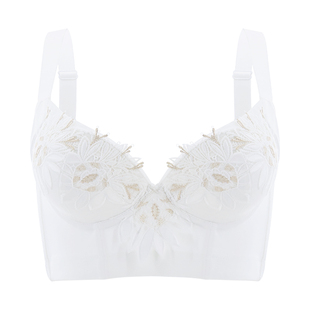 图薇娜调整型文胸白色聚拢收副乳内衣莫代尔防下垂小胸黑色胸罩女