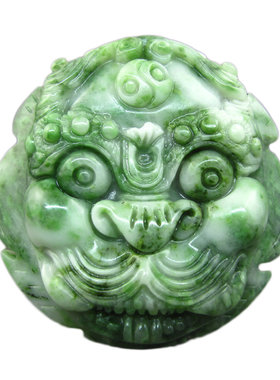 送鉴定证书独山玉虎头腰扣腰佩