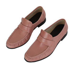 InkingPot彭姐 鳗鱼皮纹褶皱复古做旧乐福鞋休闲真皮单鞋春夏新品