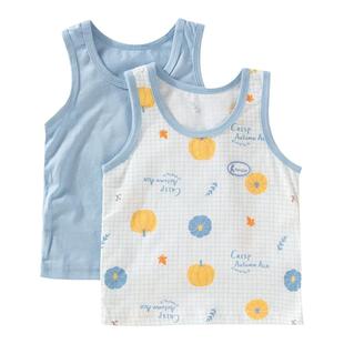 童泰宝宝睡觉护肚背心男砍袖无袖睡衣女 a类纯棉婴儿打底儿童吊带