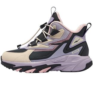 风云鸿星尔克童鞋儿童运动鞋加绒女童冬鞋户外新款加厚大棉鞋