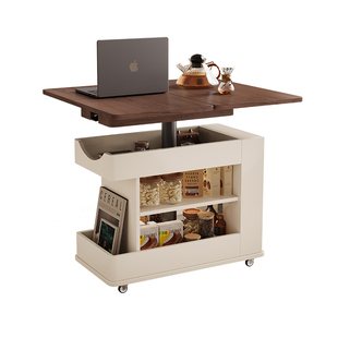移动茶水台边柜巴士茶几实木边柜置物柜家用沙发边几多功能小推车