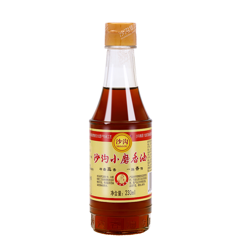 沙沟小磨香油家用玻璃瓶装正品低温冷磨香油水代法纯香油真香油