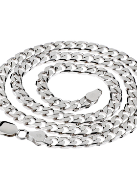 GRGR纯银立体切割欧美嘻哈巴项链