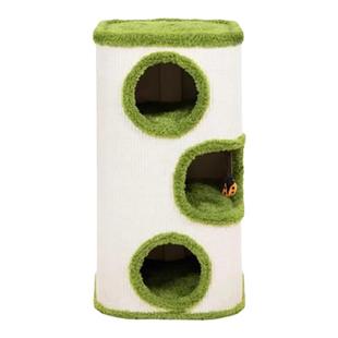 宅猫酱 喵想树猫爬架立式一体双层猫抓板架子冬季保暖剑麻桶猫窝