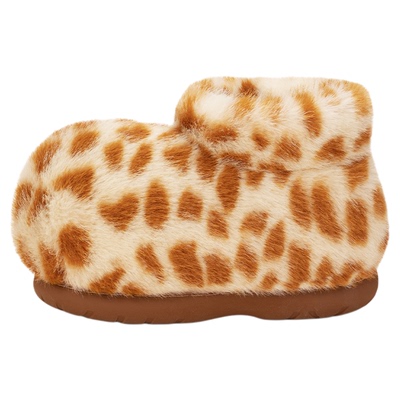 chikoku汉堡棉鞋&小狗萌物圆棉靴冬亲子居家舒适保暖包跟毛毛拖鞋