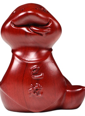 黑檀木雕狗摆件十二生肖狗实木客厅电视柜办公装饰开业红木工艺品