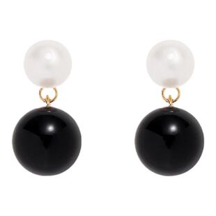 EVESENSE双生系列天然黑玛瑙淡水珍珠耳饰高级感气质百搭耳环耳夹