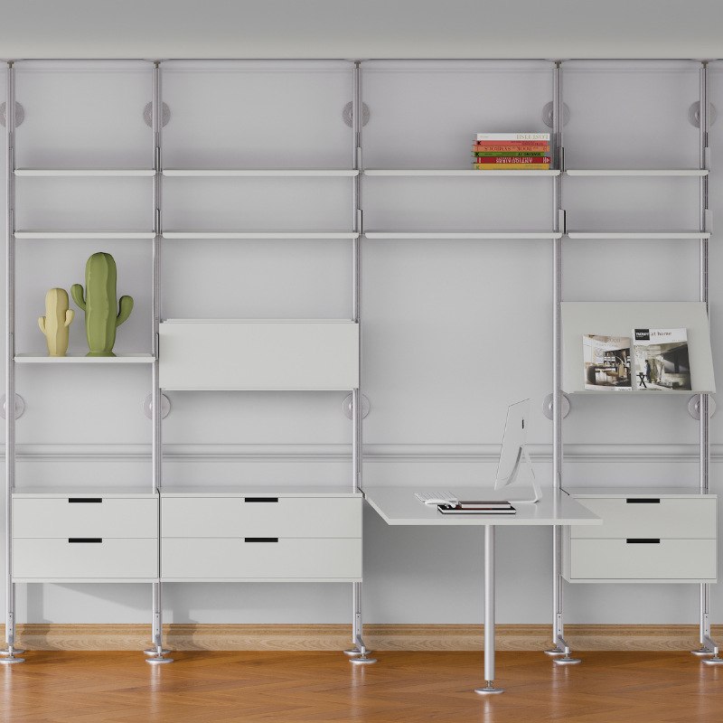 现货碳素钢铝合金白色606层架置物架层板金属层板E型条金属抽屉柜