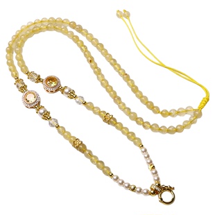 泰国佛牌链子金发晶项链4mm链子天然水晶吊坠配链可挂蜜蜡翡翠