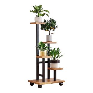 可移动阳台花架子客厅落地式铁艺置物架多层花盆托架多肉植物层架