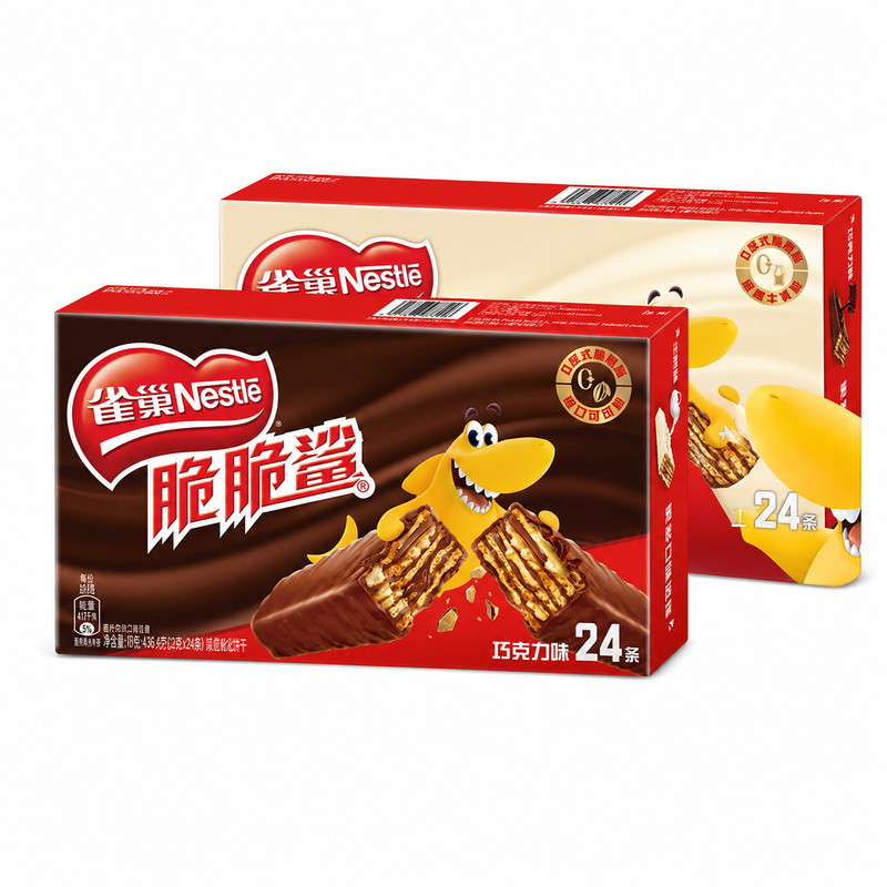 雀巢脆脆鲨巧克力威化饼干480g网红休闲食品儿童零食充饥节日礼盒