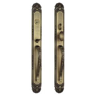 豪华大门锁双开门对开门大拉手门机械门锁入户实木门欧式别墅大门