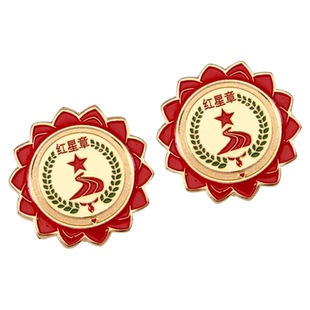 上海正版红星章少先队员标准红领巾奖章小学生用红旗章火炬章金属徽章勋章荣誉胸针一二三年级奖章批发