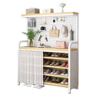 鞋架防尘带遮挡帘家用门口多层鞋柜室内简易新款钢制铁艺收纳架子