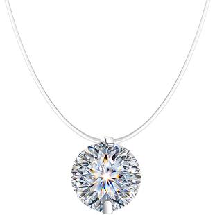 官方正版人鱼之泪项链女纯银鱼线2克拉莫桑钻莫桑石吊坠生日礼物