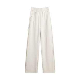 醋酸羊毛窄版直筒裤子女秋冬2026新款宽松垂感休闲加绒毛呢阔腿裤