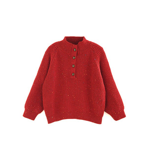 砚台家男童红色拜年毛衣冬季童装过年衣服男宝宝新年上衣儿童年服