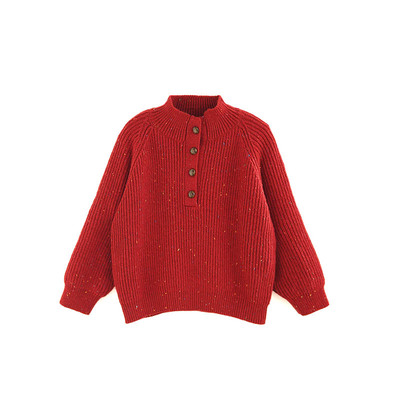 砚台家男童红色毛衣内搭针织衫