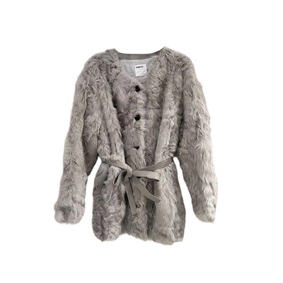 ENJOYME商场同款小湖羊收腰皮草