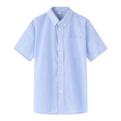 校服同款千鸟格衬夏季短袖衬衫