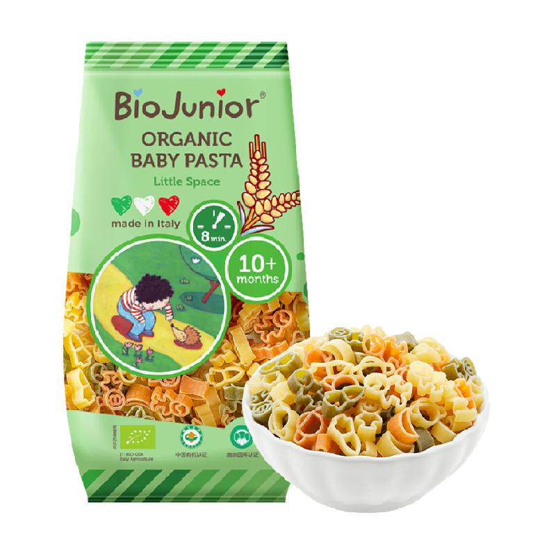 碧欧奇宝宝蔬菜面条辅食婴幼儿意面太空面200g无盐有机意大利进口