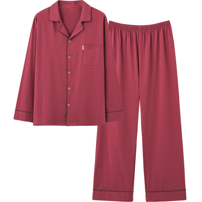 思莉太太复古红色结婚情侣家居服