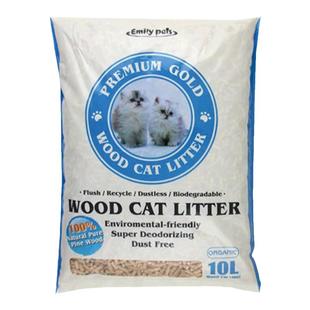 包邮 EMILYPETS松木猫砂 除臭环保猫用品 强凝结杀菌宠物猫沙10L