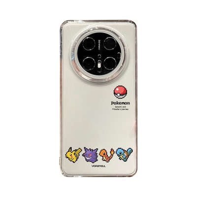 像素宝可梦适用华为mate70pro手机壳mate50皮卡丘耿鬼40e透明全包mt30荣耀X60GT新款magic7男6外壳5保护套4+