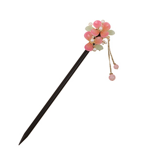 古风流苏发簪步摇木簪子女仿黑檀木头饰盘发简约配饰古装发钗挽发