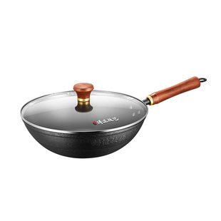 苏泊尔老式炒锅传统铁锅炒菜锅无涂层不粘锅燃气灶适用铸铁锅