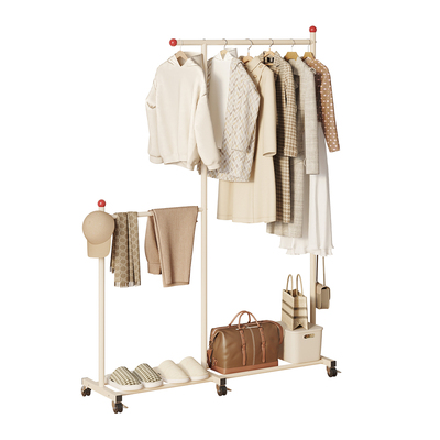 【多功能分区！】奶油风挂衣架