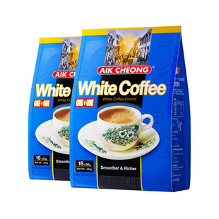 马来西亚原装进口益昌二合一白咖啡无蔗糖速溶咖啡粉450g提神冲饮