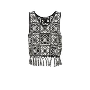 t区绫致Vero Moda背心马甲女2025春夏V领针织流苏无袖设计时尚潮