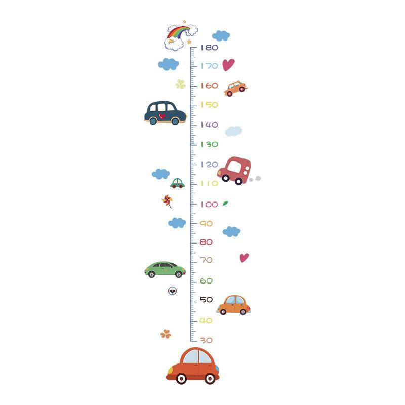 儿童房装饰墙贴自粘可移除宝宝量身高标尺测量仪卡通记录身高贴纸