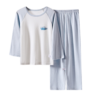 儿童睡衣纯棉薄款夏季男童女童家居服套装宝宝小孩全棉空调服春秋