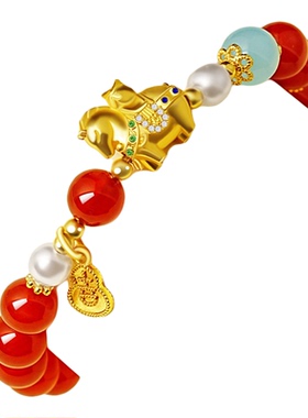 普陀山马上鸿运红玛瑙手串女款