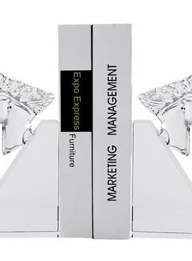 轻奢k9水晶书挡样板房创意摆件