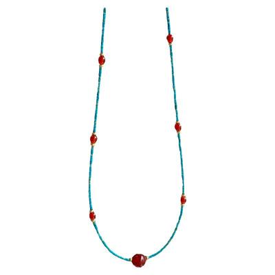 手作仿绿松串珠项链新中式风颈链